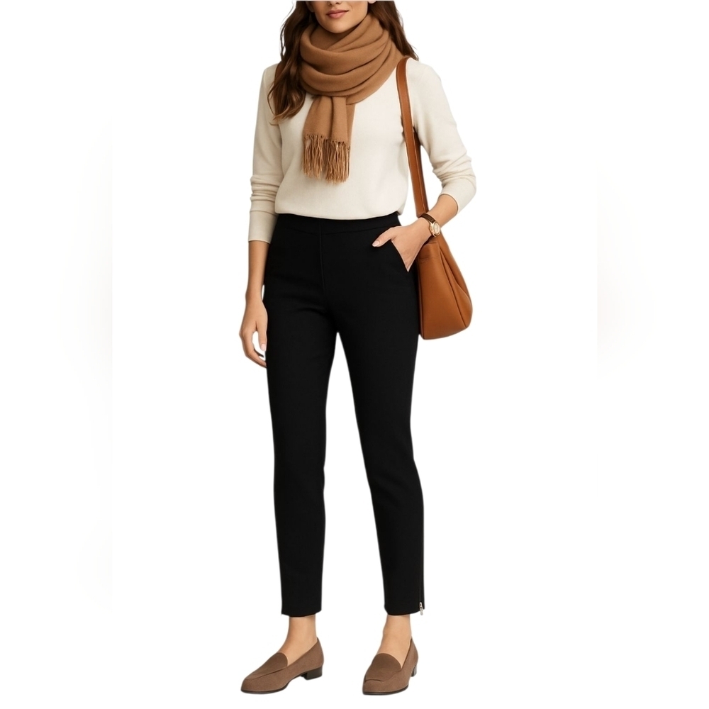 Kaufmanfranco Wool zipper hem black pants classic Neutral office